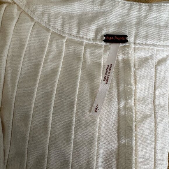 Free People Webster Romper Ivory Cotton Sleeveless Boho Large - Picture 8 of 9